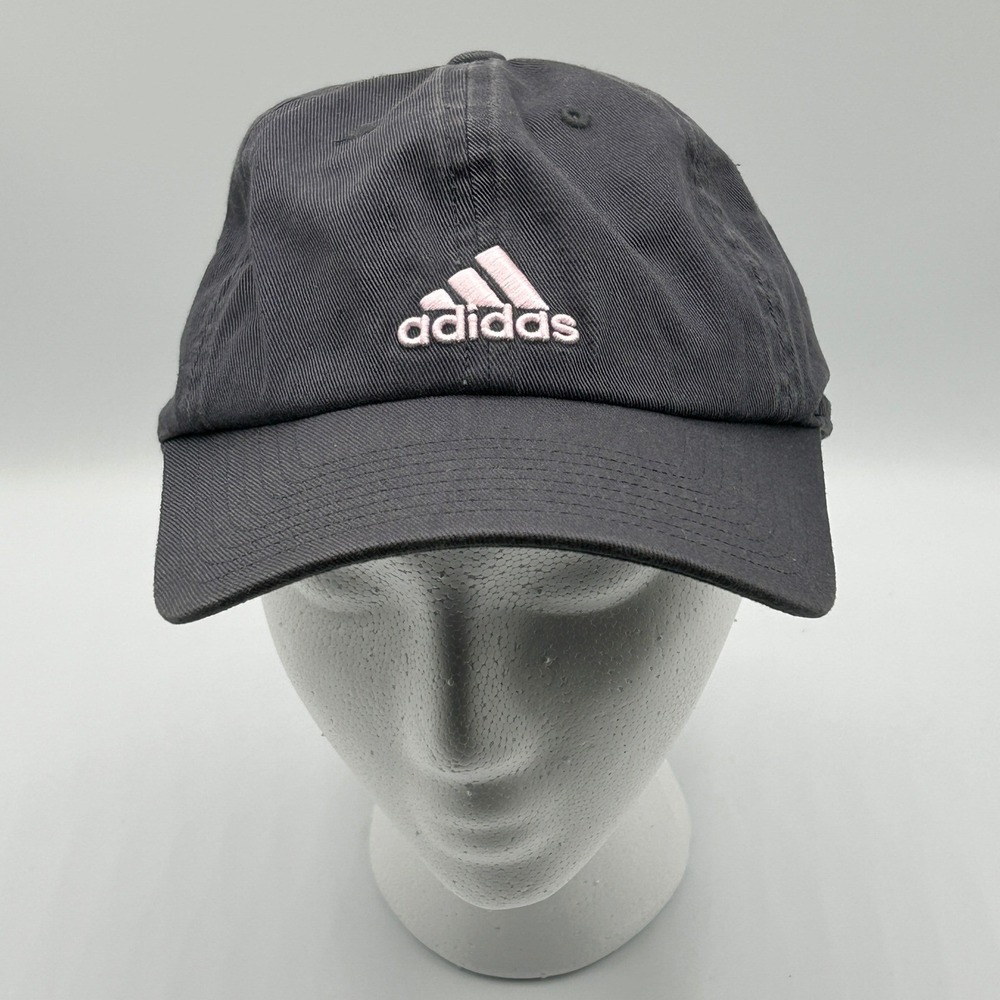 Adidas AEROREADY Womens Baseball Cap Dark Gray Pink Logo Adjustable Athleticwear